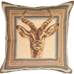 Blue Antelope Tapestry Throw Pillow