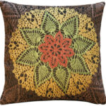 Crochet Flower 19×19 Tapestry Pillow