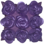 Felt Flowers in Purple 17×17 Throw Pillow
