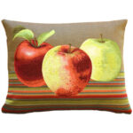 Fresh Apples on Brown Rectangular Throw Pillow