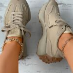Lace-up Suede Muffin Sneakers