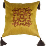 Ming Collection Golden Olive Square Pillow