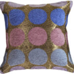 Multicolor Spheres Blue Pillow