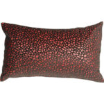 Pebbles in Red 12×20 Faux Fur Throw Pillow