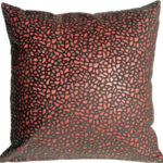 Pebbles in Red 18×18 Faux Fur Throw Pillow