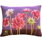 Pink Dahlias Rectangular Tapestry Throw Pillow