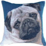 Pug Pillow 14×14 French Tapestry Throw Pillow