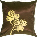 Yellow Flowers on Chocolate Accent Pillow