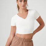 Active Cropped V-Neck Tee