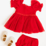 Baby Ballerina Dress Set in Red