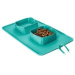 Fluffee Silicone Foldable Pet Feeder Green