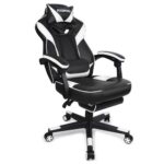 HEADMALL Gaming Chair with Footrest White