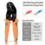 iCrimp SN-02C Ratcheting Wire Crimping Plier Tools for Insulted Terminals and Butt Connectors Crimper