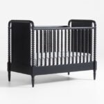 Jenny Lind Black Wood Spindle Baby Crib