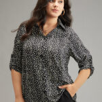 Leopard Print Shirt Collar Button Through Blouse