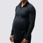 Maternity Zip Neck Athleisure Long Sleeve (Black)