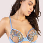 Mayla Blue Floral Embroidered Plunge Bra