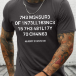 Men’s Funny The Measure Of Intelligence Graphic Printing Loose Cotton Casual Text Letters T-Shirt