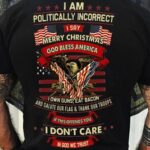 Men’s I Say Merry Christmas God Bless America Letters Casual T-Shirt