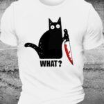 Men’s Spooky Lockdown Cat Casual T-Shirt