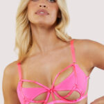 Penny Neon Pink Cut Out Mesh Bra