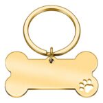 Personalized Bone-Shaped Funny Pet ID Tag Golden