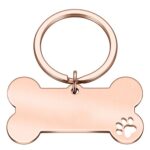 Personalized Bone-Shaped Funny Pet ID Tag Rose Gold
