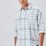 Plaid Linen-Blend Shirt