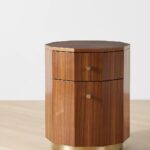 Quillen Marquetry Side Table By Anthropologie in Brown