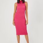 Quilted Bodycon Midi Dress