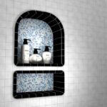Recessed Shower Niche Arch Top Double Shelves