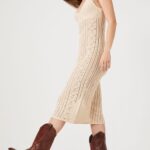 Sheer Crochet Midi Dress