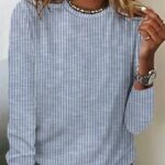Striped Loose Casual Crew Neck T-Shirt