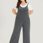 Supersoft Essentials Solid Patched Pocket Overall Cami Jumpsuit