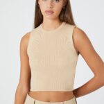 Sweater-Knit Cropped Tank Top