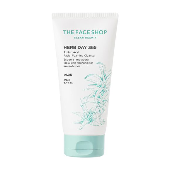 The Face Shop Herb Day 365 Amino Acid Facial Foaming Cleanser – Aloe