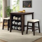 TOPMAX 3 Piece Dining Set for Small Spaces Brown