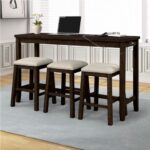 TOPMAX 4 Piece Dining Set for Small Spaces Brown