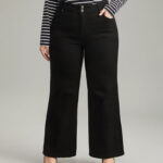 Wide Leg Black Wash Very Stretchy Jeans