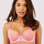 Ziggy Pink Lace and Spotted Mesh Bra